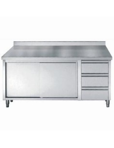 700 PLAN DE TRAVAIL PORTES COULISST TIROIRS BORD RELEVÉ 1800