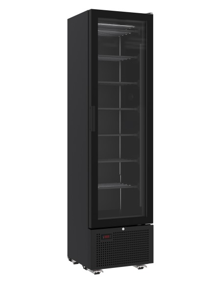 CONGÉLATEUR 1 PORTE EN VERRE NOIR 221L