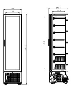 CONGÉLATEUR 1 PORTE EN VERRE NOIR 221L 2