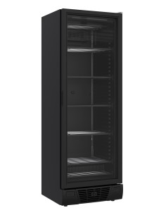 CONGÉLATEUR 1 PORTE EN VERRE NOIR 382L