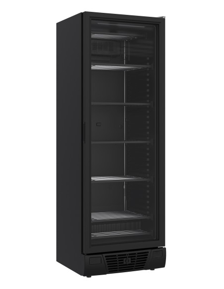 CONGÉLATEUR 1 PORTE EN VERRE NOIR 382L