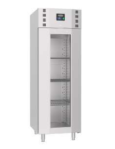 CONGÉLATEUR EN ACIER INOX PORTE EN VERRE MONO BLOCK 700 LTR