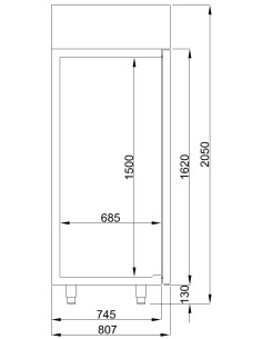 CONGÉLATEUR EN ACIER INOX PORTE EN VERRE MONO BLOCK 700 LTR 2