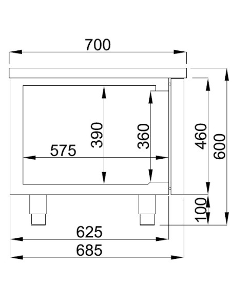 TABLE RÉFRIGÉRÉE 600 HAUTE 3 PORTES