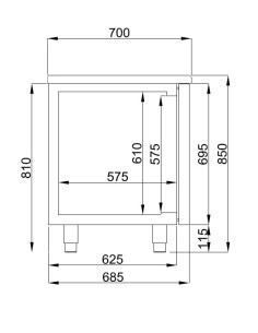 700 TABLE RÉFRIGÉRÉE 4 PORTES ENERGY LINE 2