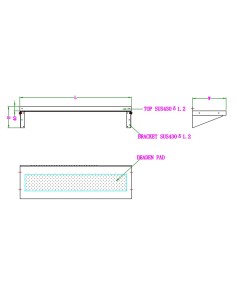 300 ÉTAGÈRE MURALES EN INOX 900 INCL. CONSOLES 2