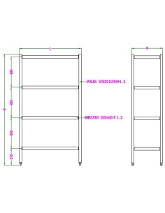 ÉTAGÈRES 4 LEVELS DÉMONTABLE 1200 2