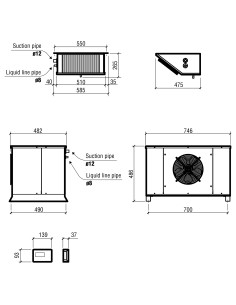 UNITÉ RÉFROIDISSEMENT SPLIT TYPE NÉGATIF 1.92-5.21 M3 2