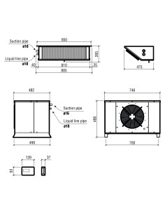 UNITÉ RÉFROIDISSEMENT SPLIT TYPE NÉGATIF 3.05-8.74 M3 2