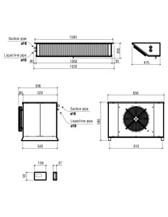 UNITÉ RÉFROIDISSEMENT SPLIT TYPE POSITIF 48.32-73.32 M3 2