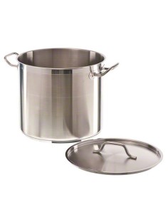 CASSEROLE EN ACIER INOXYDABLE + COUVERCLE ø36 22L 2