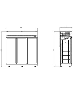 RÉFRIGÉRATEUR 3 PORTES EN VERRE INS-1530R 2
