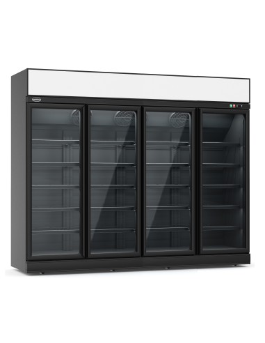 RÉFRIGÉRATEUR 4 PORTES EN VERRE NOIR INS-2060R...