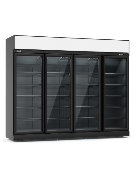 RÉFRIGÉRATEUR 4 PORTES EN VERRE NOIR INS-2060R BL*TRANSPORT SUR DEMANDE*