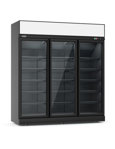 CONGÉLATEUR 3 PORTES EN VERRE NOIR INS-1530F BL
