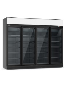 CONGÉLATEUR 4 PORTES EN VERRE NOIR INS-2060F BL...