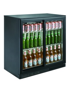 ARRIÈRE BAR RÉFRIGÉRÉE NOIR 2 PORTES COULISST 2