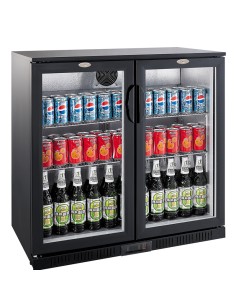 ARRIÈRE BAR RÉFRIGÉRÉE NOIR 2 PORTES
