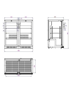 ARRIÈRE BAR RÉFRIGÉRÉE NOIR 2 PORTES 2