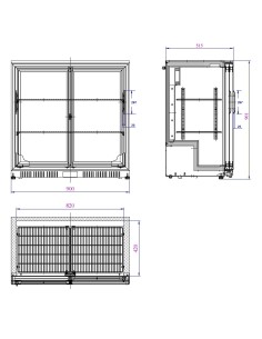 ARRIÈRE BAR RÉFRIGÉRÉE NOIR 2 PORTES COULISST 2