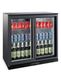 ARRIÈRE BAR RÉFRIGÉRÉE NOIR 2 PORTES COULISST