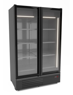 RÉFRIGÉRATEUR 2 PORTES EN VERRE NOIR 1200L