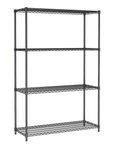 ÉTAGÈRES 4 LEVELS 1200 NOIR DÉMONTABLE