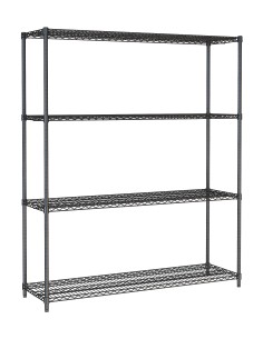 ÉTAGÈRES 4 LEVELS 1500 NOIR DÉMONTABLE