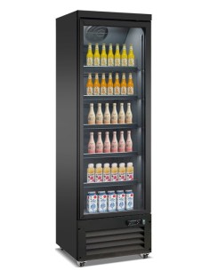 RÉFRIGÉRATEUR 1 PORTE EN VERRE NOIR CEB-500R BL