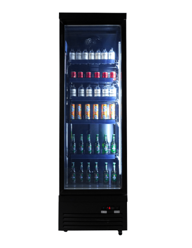 RÉFRIGÉRATEUR 1 PORTE EN VERRE NOIR CEB-500R BL
