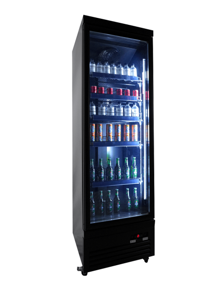 RÉFRIGÉRATEUR 1 PORTE EN VERRE NOIR CEB-500R BL