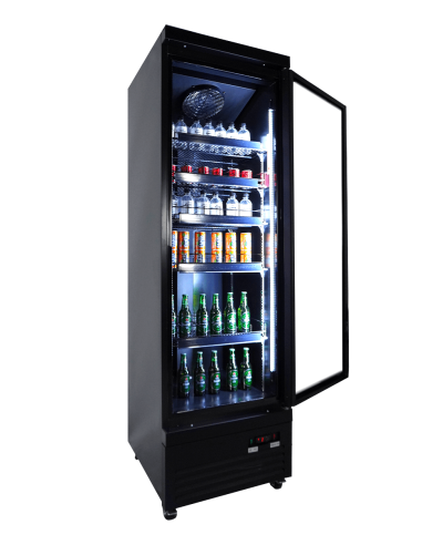 RÉFRIGÉRATEUR 1 PORTE EN VERRE NOIR CEB-500R BL