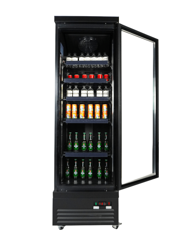 RÉFRIGÉRATEUR 1 PORTE EN VERRE NOIR CEB-500R BL