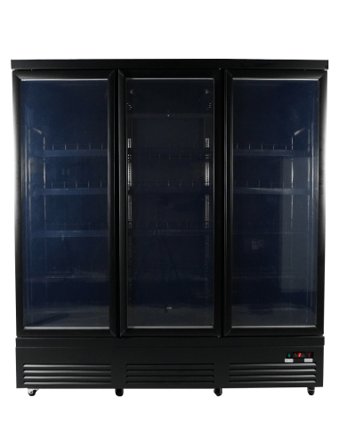 RÉFRIGÉRATEUR 3 PORTES EN VERRE NOIR CEB-1600R BL