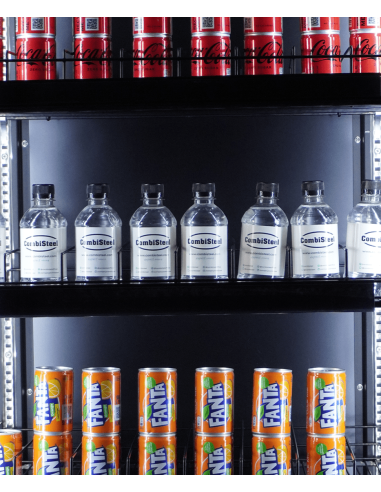 RÉFRIGÉRATEUR 3 PORTES EN VERRE NOIR CEB-1600R BL