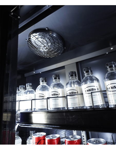 RÉFRIGÉRATEUR 3 PORTES EN VERRE NOIR CEB-1600R BL