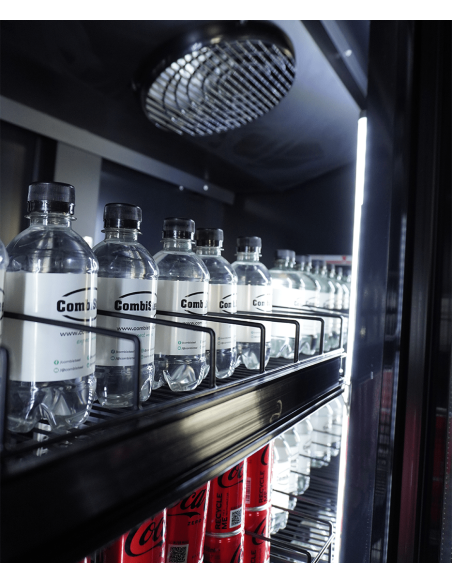 RÉFRIGÉRATEUR 3 PORTES EN VERRE NOIR CEB-1600R BL