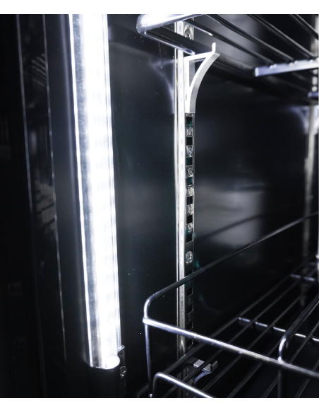 RÉFRIGÉRATEUR 3 PORTES EN VERRE NOIR CEB-1600R BL