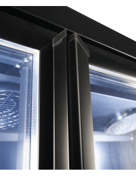 RÉFRIGÉRATEUR 3 PORTES EN VERRE NOIR CEB-1600R BL