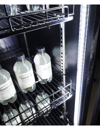 RÉFRIGÉRATEUR 3 PORTES EN VERRE NOIR CEB-1600R BL