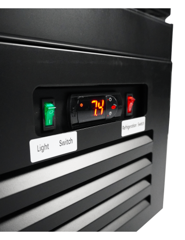 RÉFRIGÉRATEUR 3 PORTES EN VERRE NOIR CEB-1600R BL