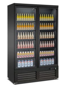 CONGÉLATEUR 2 PORTES EN VERRE NOIR CEB-1200F BL