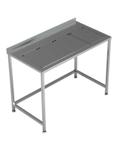 PLAN DE TRAVAIL AVEC BAC D'ÉGOUTTAGE INTÉGRÉ 1200X650