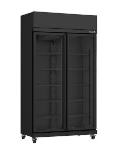 RÉFRIGÉRATEUR 2 PORTES EN VERRE NOIR IRM-770 BL