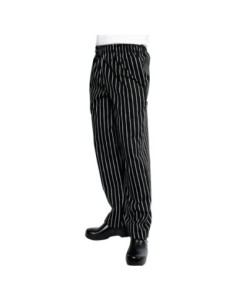 Pantalon de cuisine mixte Baggy Chef Works rayé noir et blanc S 2