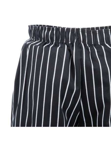 Pantalon de cuisine mixte Baggy Chef Works rayé noir et blanc S