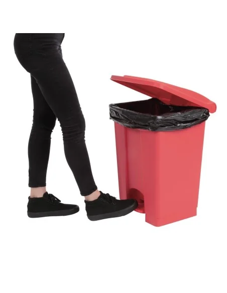 Poubelle de cuisine à pédale Jantex rouge 45L