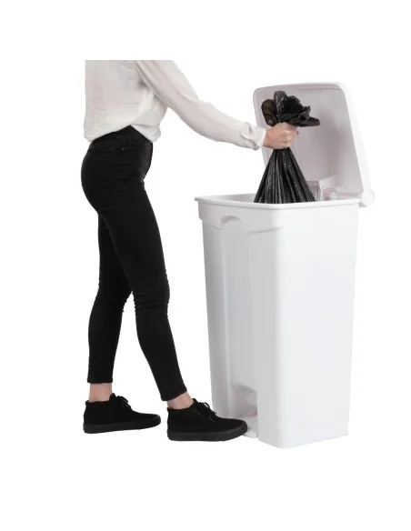 Poubelle de cuisine à pédale Jantex blanche 87L