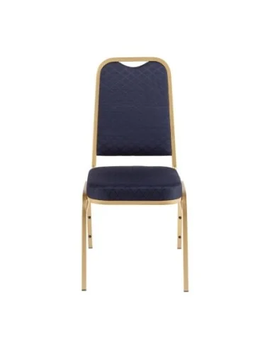 Chaises de banquet à dossier carré Bolero bleues (Lot de 4)