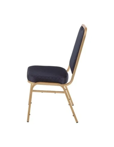 Chaises de banquet à dossier carré Bolero bleues (Lot de 4)